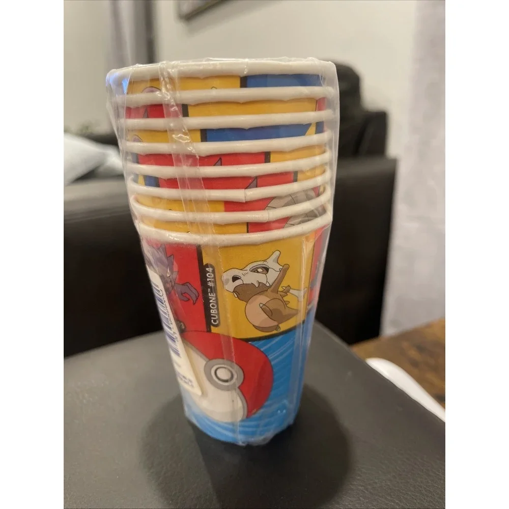 Vtg Pokemon Party Supplies Print Decor 1 Cup Set
